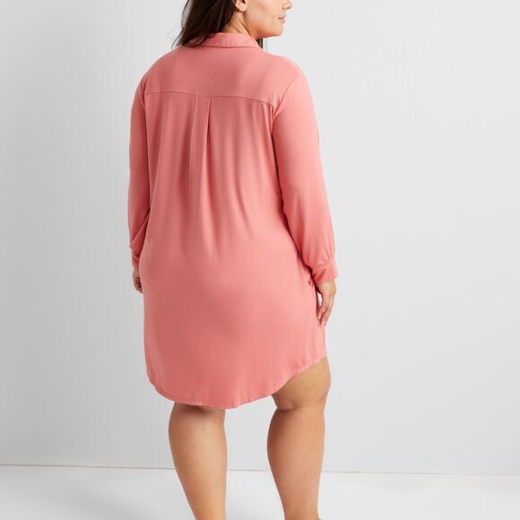 #21. State of Day Women's Fluid-Knit Collared Sleepshirt - Picture 2 of 8